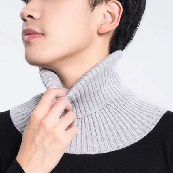 Damsvart stickad turtleneck halsvärmare