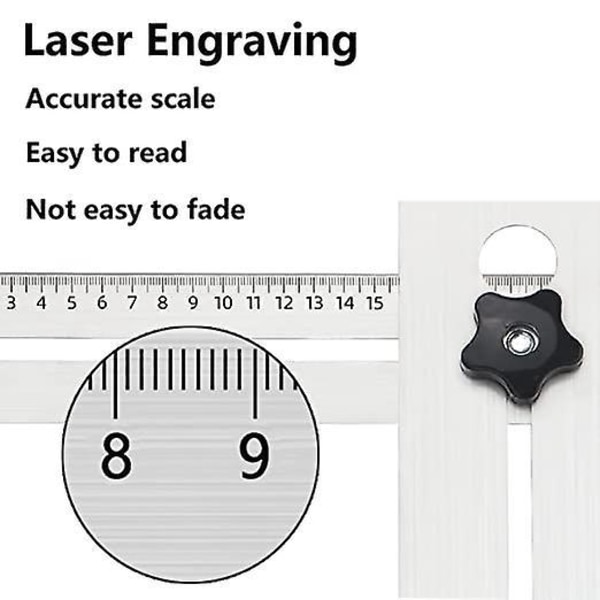 Justerbar Hulfinder, Fliseredskab Lineal Fliser Lokator Fliser Vinkelmåler Lineal Fliser Vinkelmåler Lineal, 25/40/45mm, Til Tømrer Flisebelægning Hul