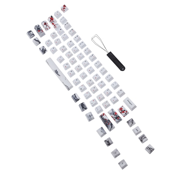 Keycaps PBT 5-sidet sublimering 71 taster tastaturhætter til mekaniske optiske tastaturer (engelsk russisk)