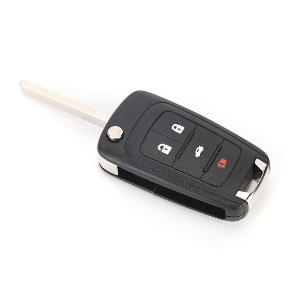 Bil 4-knap Flip fjernbetjening nøglering taske Shell Cover Sort erstatning Passer til CHEVROLET