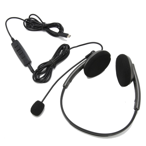 Call Center Headset Multifunktionelt Stilfuldt støjreducerende HD Opkald Høreværn Telefon Headset Space Grå Type C