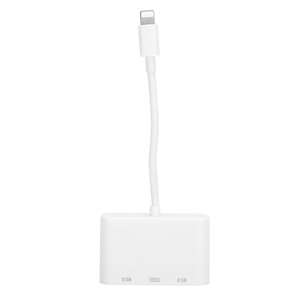 För IOS till för Dual USB Expansion Dock Interface OTG Connector Hub Converter med kameraläsare