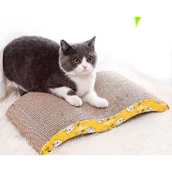 Kattklösbräda i kartong, korrugerad kartong, klösträd för katter med kattmynta