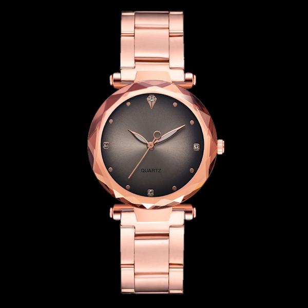 Fashion Alloy Band Quartz Watch Gradient Color Dial Strass Watch (grå)
