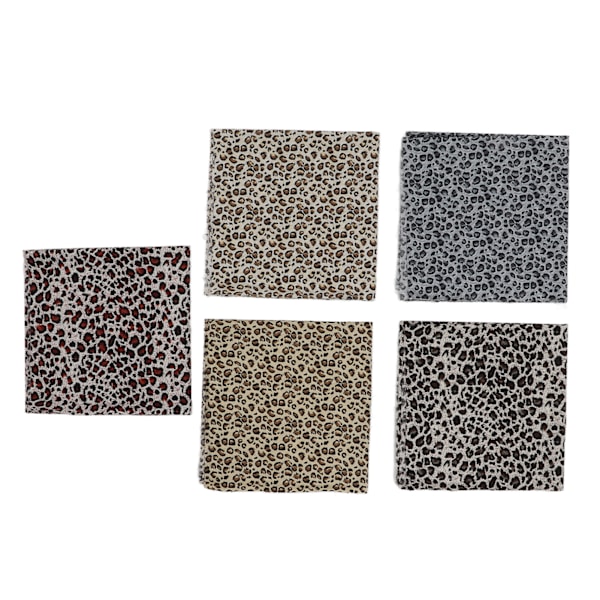 5Pcs Cotton Sewing Cloth Leopard Print Design Multicolor 48x48cm Soft Touch Safe Skin Friendly Printed Fabric