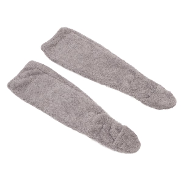 Overknee Fuzzy Socks Vinterhjem Sove blødt Tykke åndbare plysstrømper Benvarmer Grå