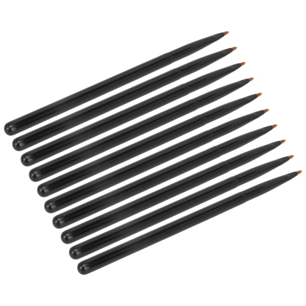 10 stk Lip Liner Brush Professionel blød bærbar detalje Lip Liner Makeup Brush Tool til kosmetisk sort