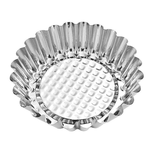 10 st Äggtarteform Återanvändbar Muffinsform i Rostfritt Stål för Bakning Non-stick Mini Tartelettformar