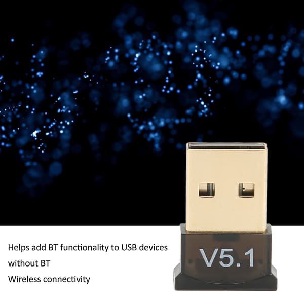 USB BT Adapter ABS Sort V5.1 Version Driverfri Bred Dækning Bærbar Trådløs BT 5.1 Adapter til Hjemmevirksomhed