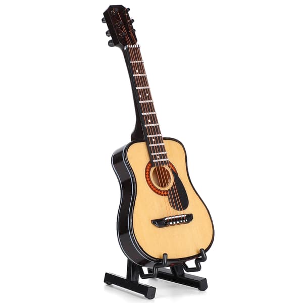 Gitarrdekoration Miniatyrprydnader Mini Musikinstrument Modell Presenthantverk Svart 15cm