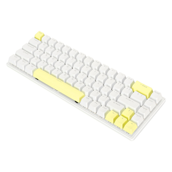 Gaming-tastatur USB 68 taster Blå bryter N-tasters rollover 10 RGB-bakgrunnsbelyste moduser Kablet tastatur for stasjonær bærbar PC Hvit Gul