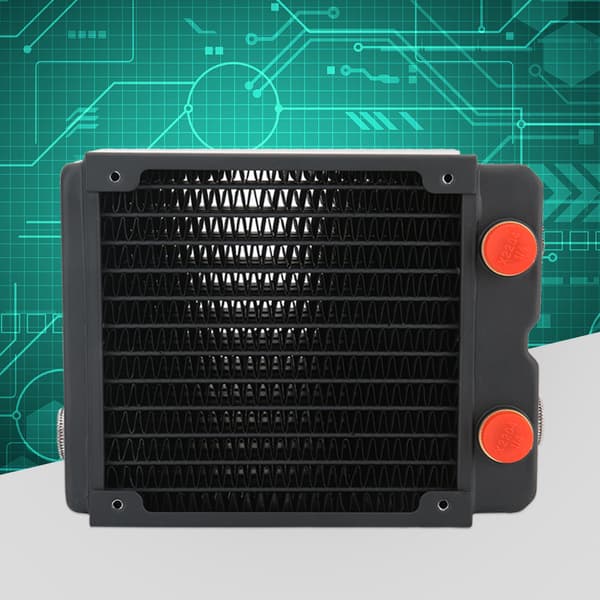 Dator Vattenkylning Koppar Radiator 3-Lager 12-Rör PC Kylfläns 120mm G1/4