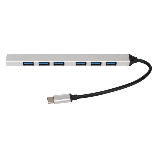 Typ C-hubb 7 i 1 aluminiumlegering 5 Gbps överföring brett kompatibel typ C-dockningsstation för PC-laptop