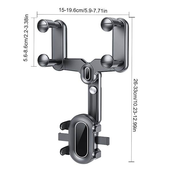 Taustapeilin auton puhelinteline 360° kääntyvä ja vedettävä säädettävä pidike Monitoiminen yleinen puhelinteline kaikille matkapuhelimille