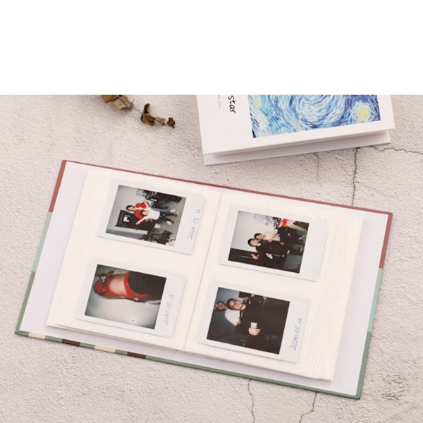 4 tommers mini fotoalbum med jevn kjerne lommer lite fotoalbum med naturlig sidevending 4 tommer 2 rammer 200 ark type 2