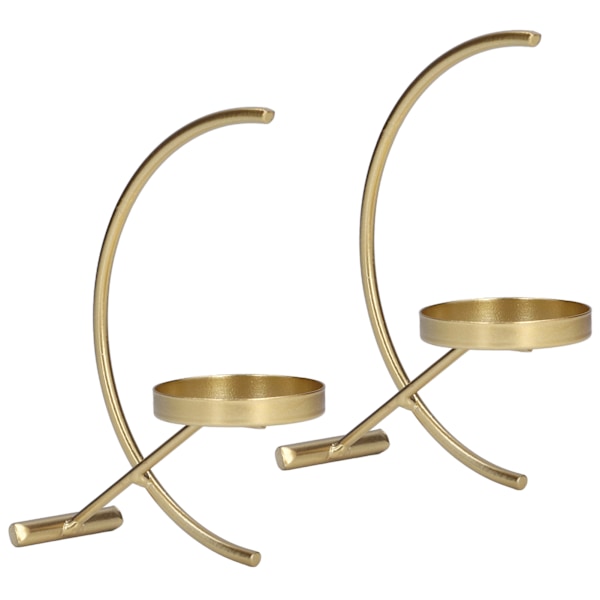 2 st guld ljushållare i robust och hållbart järn, enkel och elegant stil, bred tillämpning
