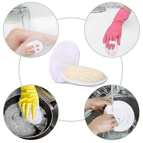 18 kpl Kylpyluffasieni tyynyjä Kuoriva luffa Luonnollinen kylpysieniharja (soikea)