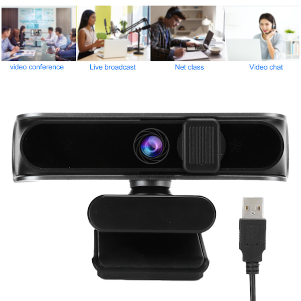 Webkameraer Datamaskiner 1080P 5MP USB2.0 360° Rotasjon Online Undervisning Forretningsmøte