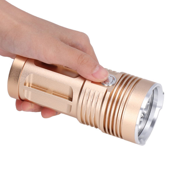 LED-ficklampa 8000LM Ljusstyrka Skyddsfunktion Aluminiumlegering Tunna Bärbar Zoomficklampa