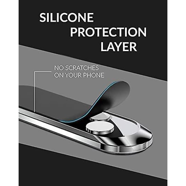 Magnetisk Smartphonehållare - Roterande för Bilinstrumentbräda Mobiltelefon Universal Väggmagnet (Svart)