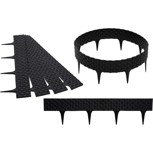 60 cm sort rattan-stil havekantpalisade til græsplæne og parterre