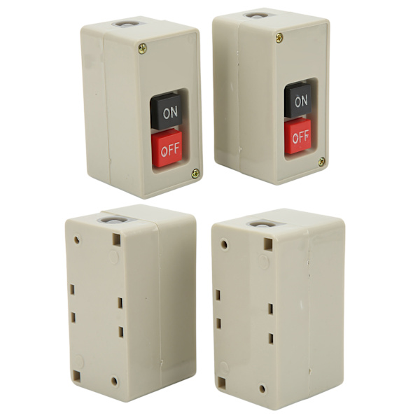 10 stk 3-faset motorafbryder 2 positioner selvnulstilling Power Press Button Switch til distributionsbokse 380V 30A