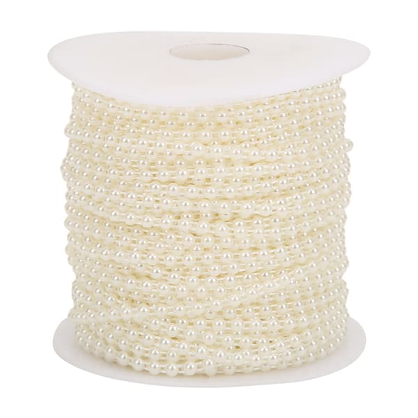 4mm 50m Faux Perleperlesnor Kunstig Perlepynt DIY Bukett Klær Materiale