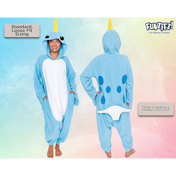 Funziez Voksen Dyre- og Havdyr Plysj Cosplay Kostyme Stor Narhval