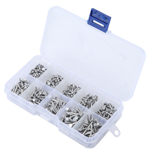 500 kpl M2 litteäpäiset alumiininiitit litteäpäiset kiinteät niitit 3mm-18mm pituus