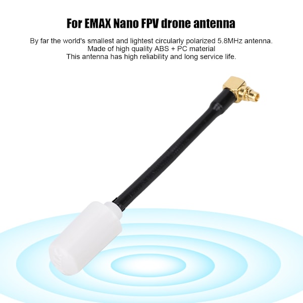 För EMAX 5.8G Nano 3dBi Gain cirkulärt polariserad transmissionsantenn för FPV Racing Drones Sinistral/LHCP (Elbow)