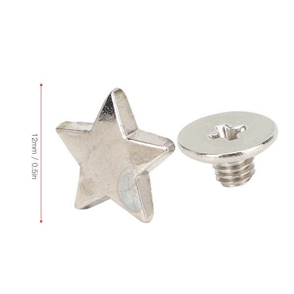 Silver Star Rivet Studs - 20st DIY-kläder och skodekorationstillbehör