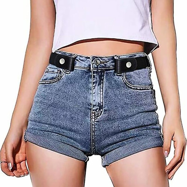 2-pack Spännlöst Elastiskt Bälte för Kvinnor och Män, Bekvämt Justerbart Osynligt Stretch Midjebälte för Jeans Shorts Byxor