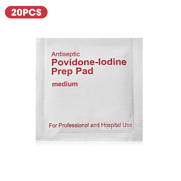 Portable Povidone Iodine Non Woven Wipe Wet Paper Disposable Wiping Pad Breathable(20pcs )