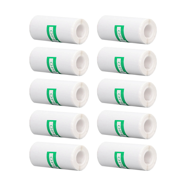 10 ruller termisk printerpapir selvklæbende papirruller hvid printbar kvitteringsetiket 57x25mm