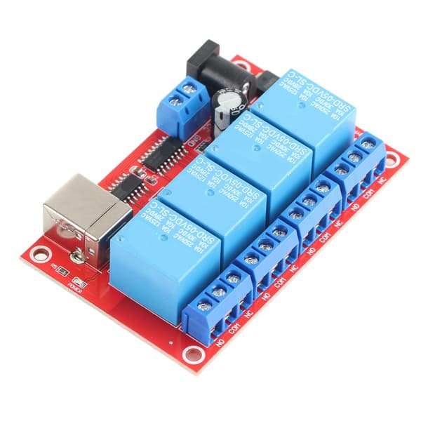 4-kanals relæmodul USB-drevfri DC-relækort computerstyring PLC-kort 3 driftstilstande 5V