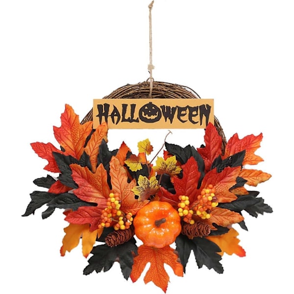 40 cm høstkranser, høstkrans, stor høstgårdskrans, for Halloween Thanksgiving hjemmedørdekor