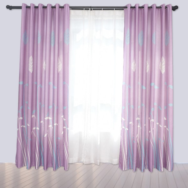 Polyester-verho, ikkunasuoja, makuuhuone, olohuone, keittiön sisustus (violetti)