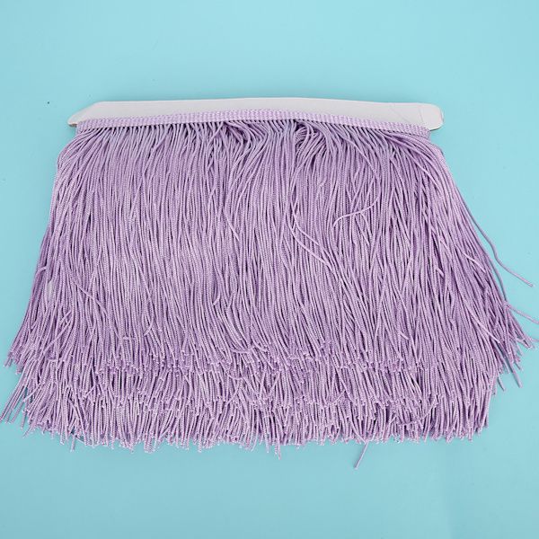 10 meter 14 cm långa fransar Latin klänning tofsar polyester spets trim band sy scen DIY gardin kläder tillbehör violett