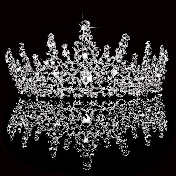 Krystall Sølv Bryllups Tiara for Kvinner - Elegant Brudkrone Hodebånd