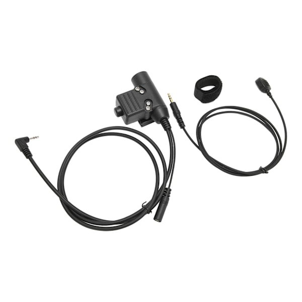 U94+Finger Mikrofon PTT Plug and Play U94 PTT Adapter för 2,5 mm Walkie Talkies Svart