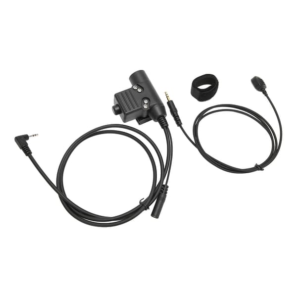 U94+fingermikrofon PTT Plug and Play U94 PTT-adapter til 2,5 mm walkie-talkies sort