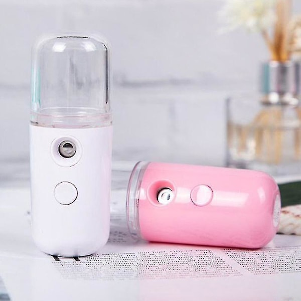 Ansiktsdimma Sprayer USB Uppladdningsbar Ansiktsångare - Bärbar Skönhetsfuktare vit
