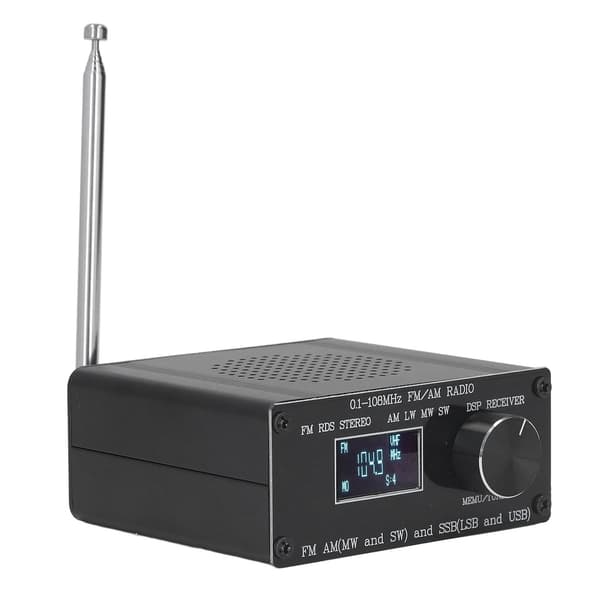 Fullbånds radiomottaker FM AM SSB 0,96 tommer skjerm SMA USB-lade tilbehørssett