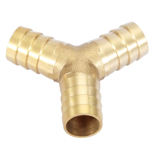 Messing Y 3-veis slangekobling med mothaker for luft, vann, gass OD (16mm, 1 stk)