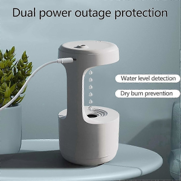 Stille Luftfuktere med Kald Tåke, USB Skrivebordsluftfuktere med 8 timers Arbeidstid, Smart LED-Display, Automatisk Avstenging ved Tom Tank, for Baby Hjemmekontor