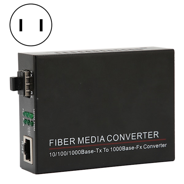 Fiber Transceiver TBC‑MC3600E‑SFP Full Duplex Half Duplex Gigabit Fiber Optic Router med plugg for strømforsyning 100‑240VUS plugg