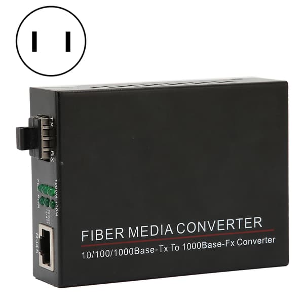 Fiber Transceiver TBC‑MC3600E‑SFP Full Duplex Half Duplex Gigabit Fiberoptisk Ruter med Plugg for Strømforsyning 100‑240VUS Plugg