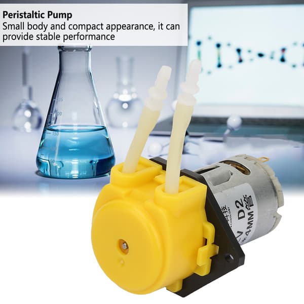DC12V Gul Mikro Vatten Vätske Peristaltisk Pump För Akvarium Lab Analytisk 2*4mm