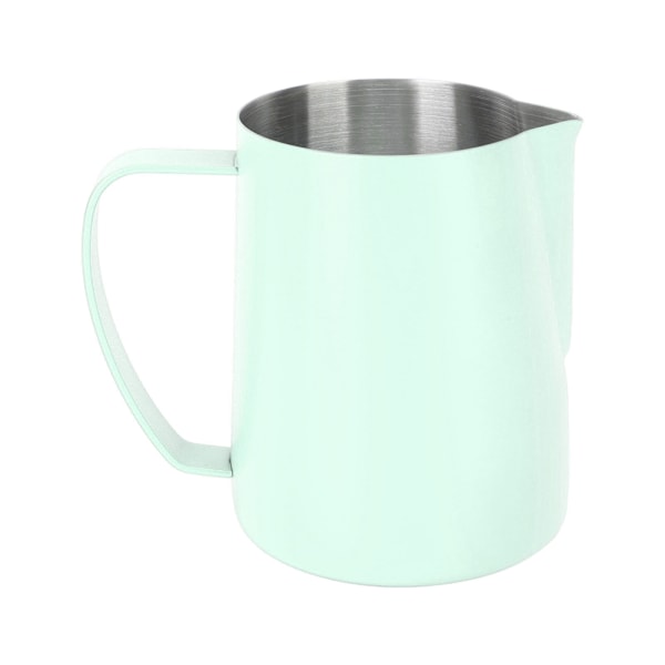 480 ml melkeskummerkopp i rustfritt stål 304, melkeskummerkanne med tut, latte art-kanne med innvendig skala, grønn