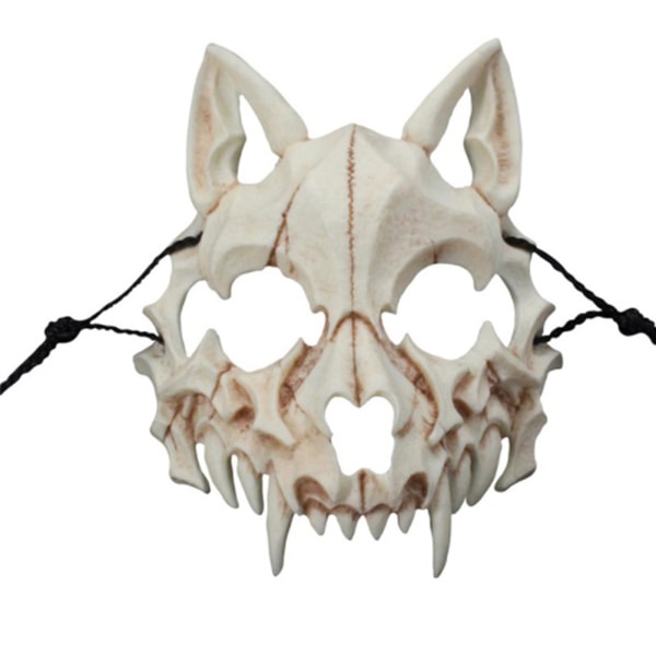 Halloween japansk Dragon God Werewolf Mask Cosplay Dyre Skjelett Mask Unisex Resin Party Scene Show Mask